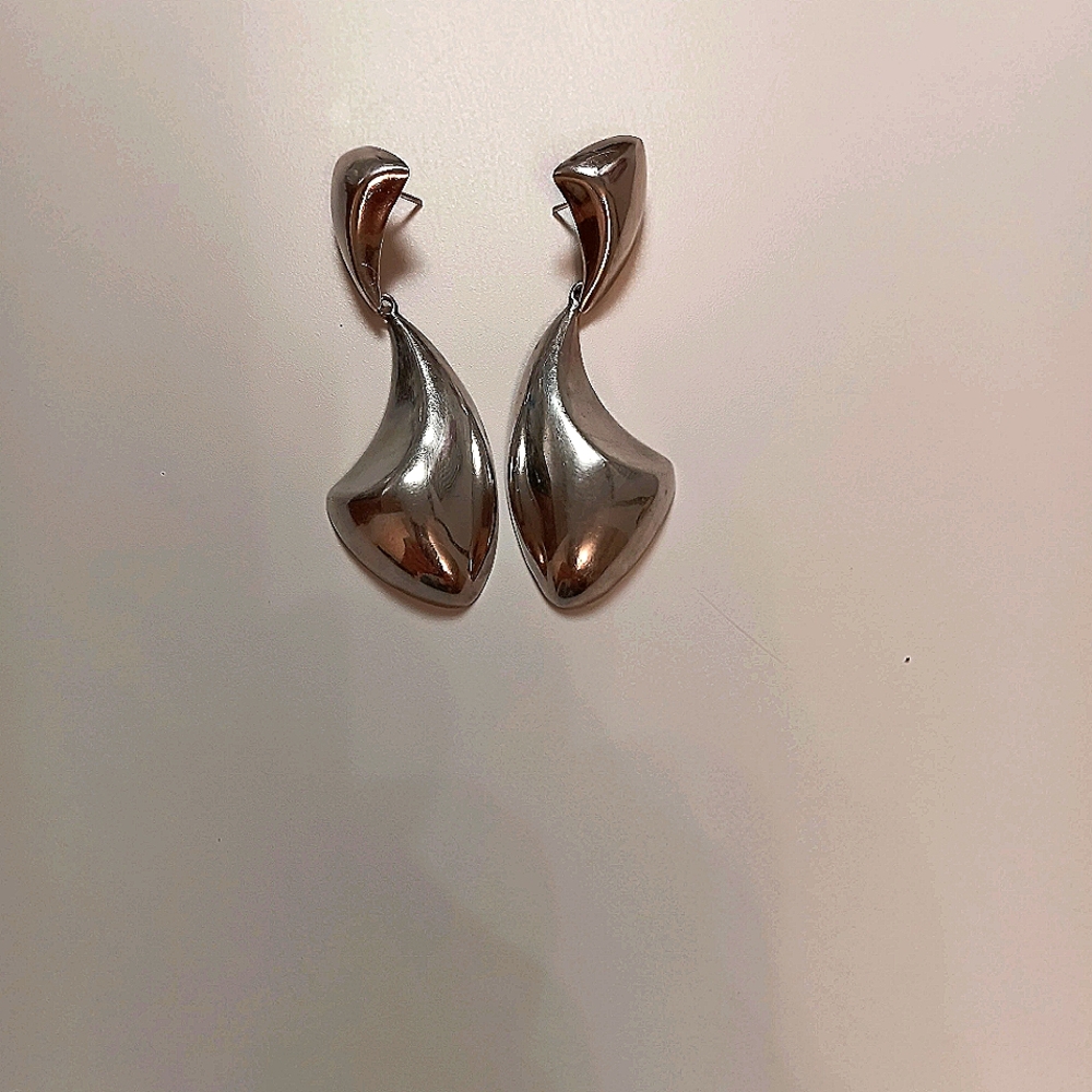 Silver Pierced Dangling Earrings - image 1